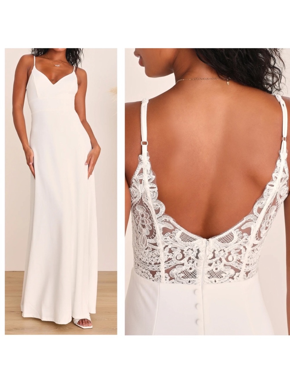 Lulus Forever a Fairytale White Lace Sleeveless Maxi Dress Size XL New with Tags